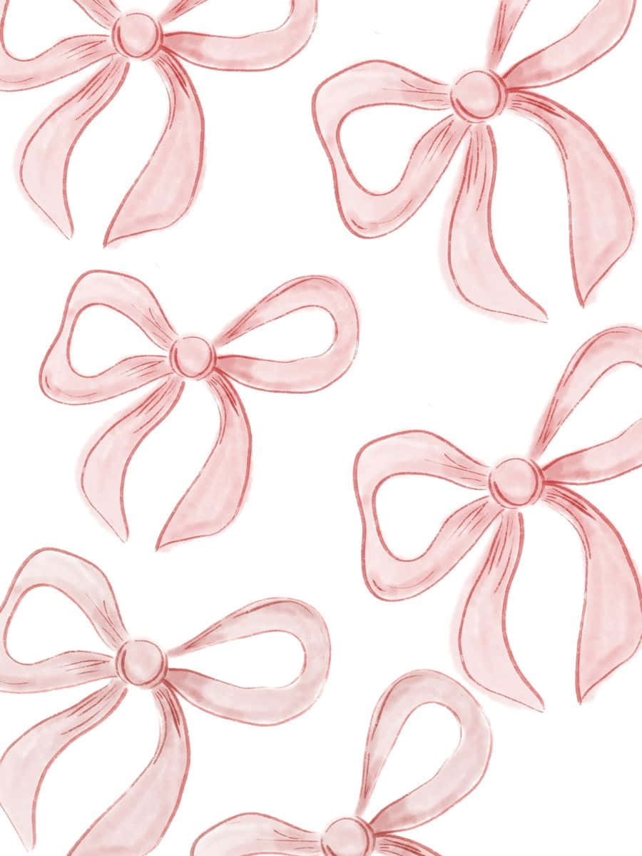 Pink Bows Pattern Illustration Wallpaper