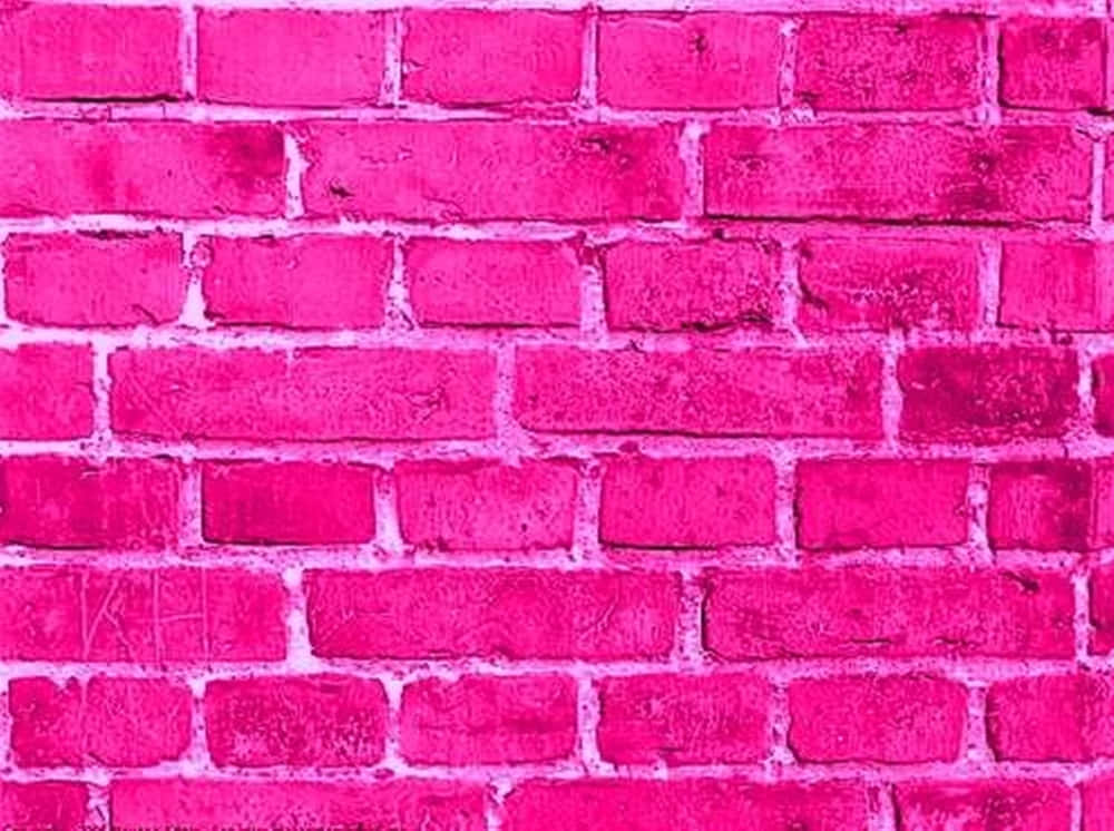 Bright and Vibrant Pink Brick Wall