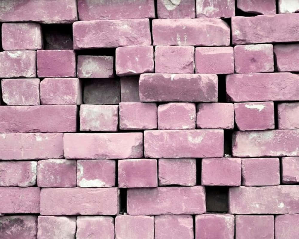 Pink Bricks Stacked Up In A Row