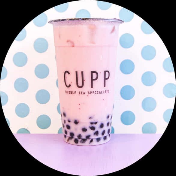 Pink Bubble Teawith Tapioca Pearls PNG