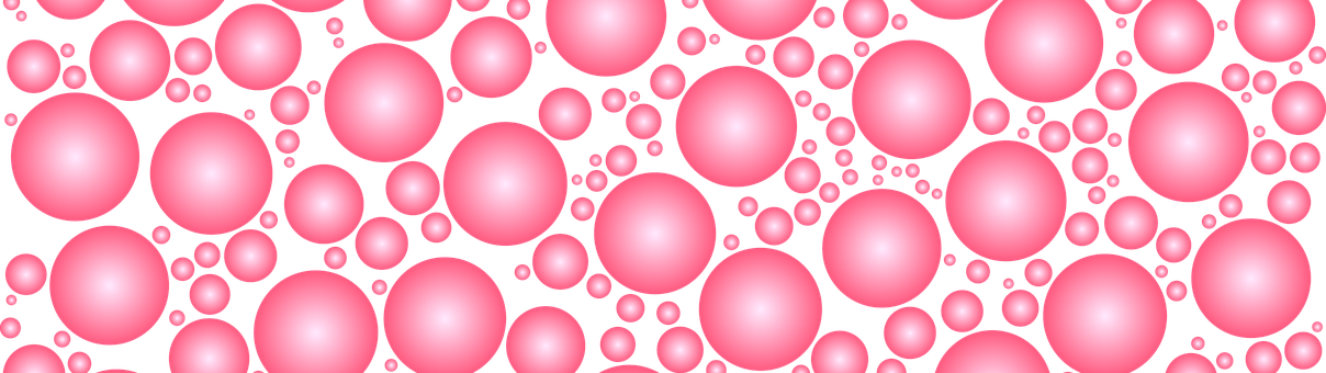 Pink Bubbles Pattern Banner PNG
