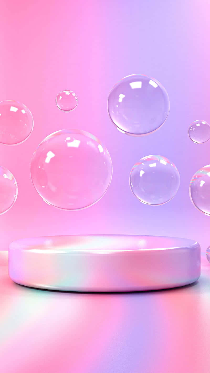 Pink Bubbles3 D Abstract Background Wallpaper