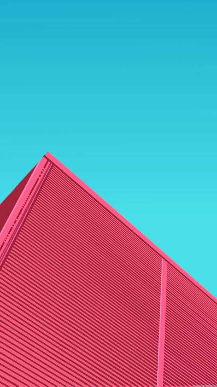 Pink Bygning På Blå Himmel Wallpaper