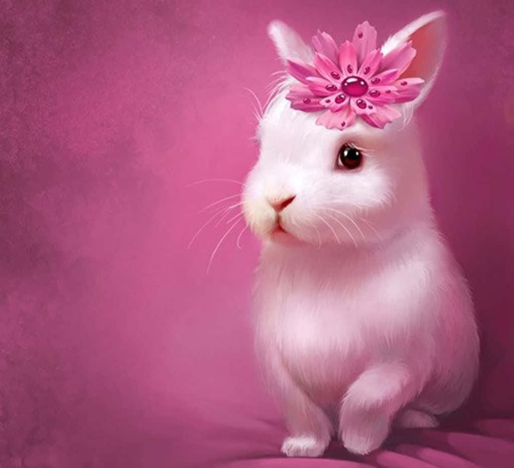 The cutest pink bunny Wallpaper
