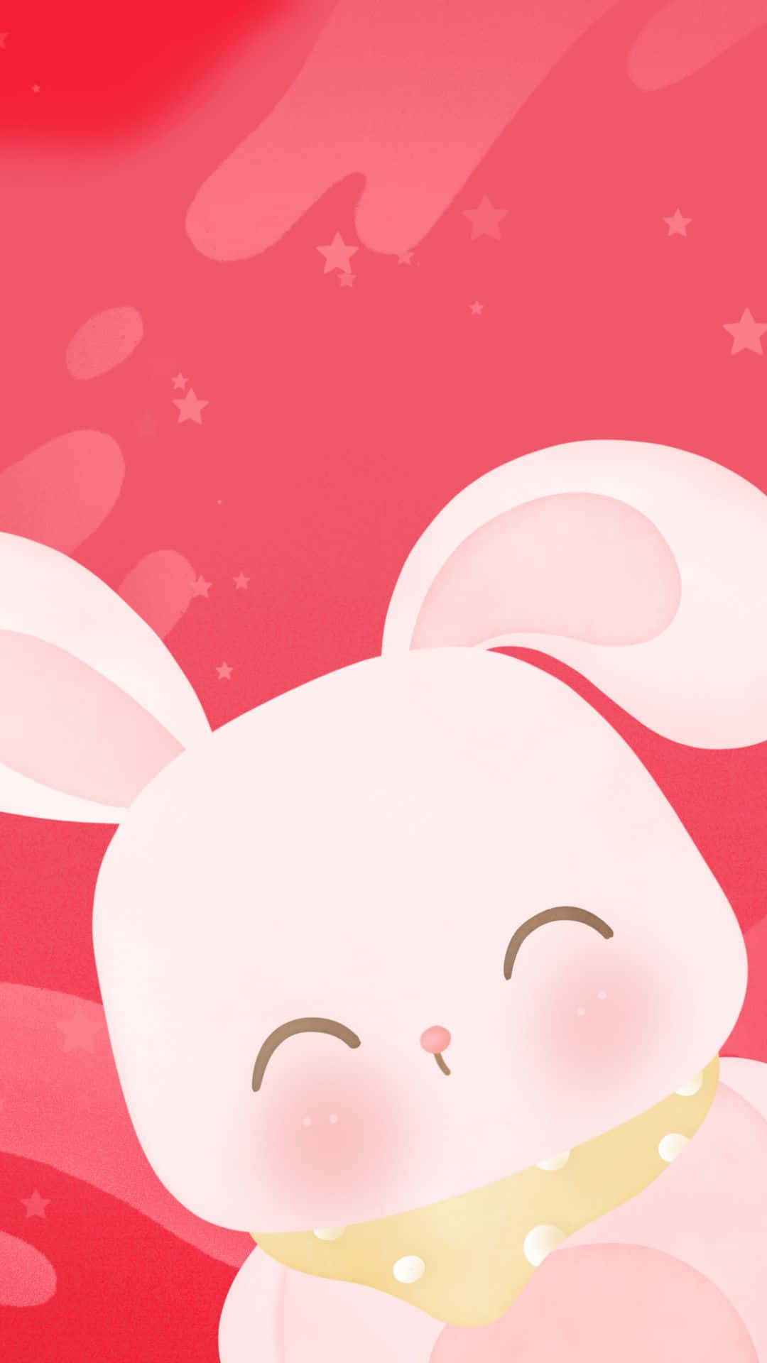 A Pink Bunny Sitting on a Plush Rug Wallpaper