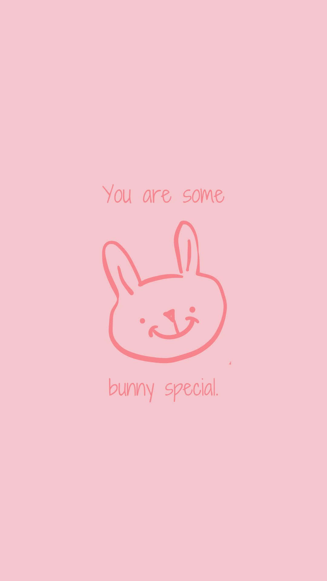 Cute pink bunny enjoying a sunny day Wallpaper