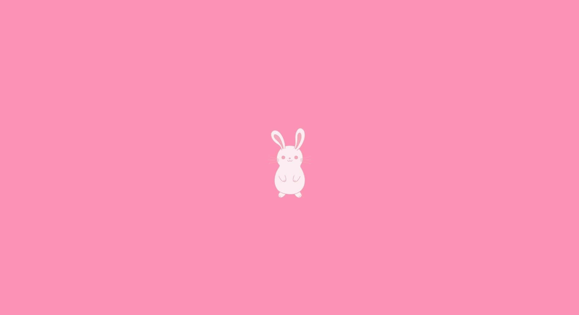 A fluffy pink bunny taking a nap Wallpaper