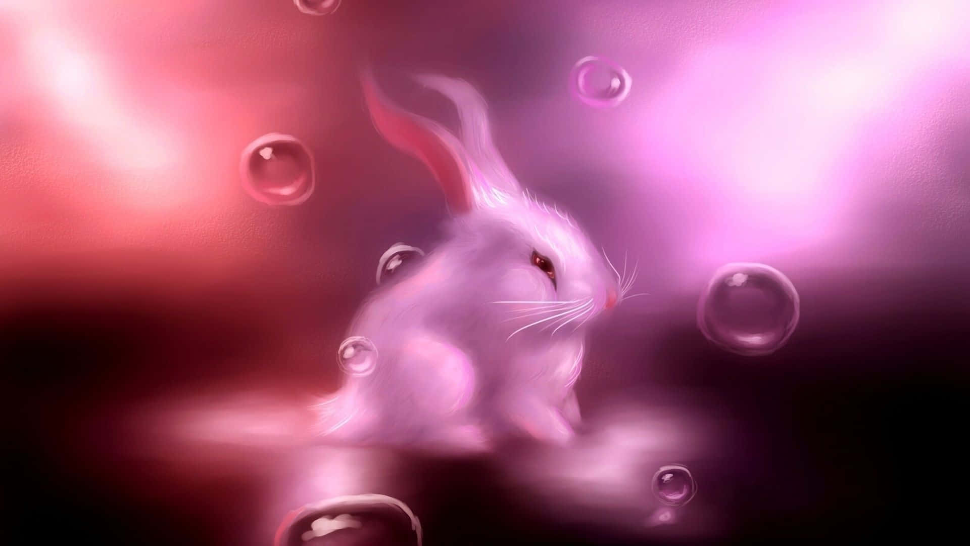 Adorable Pink Bunny in Sunshine Wallpaper
