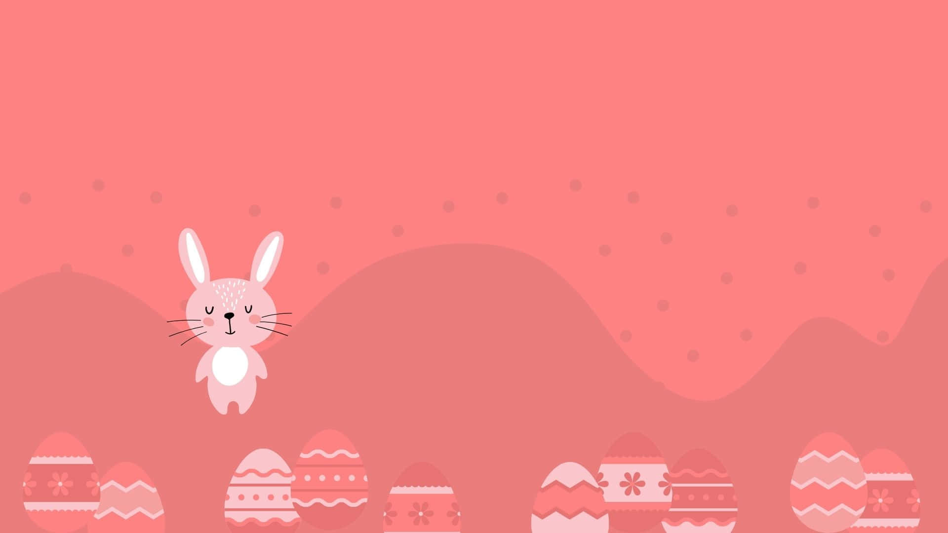Short, sweet and cuddly - an adorable pink bunny! Wallpaper