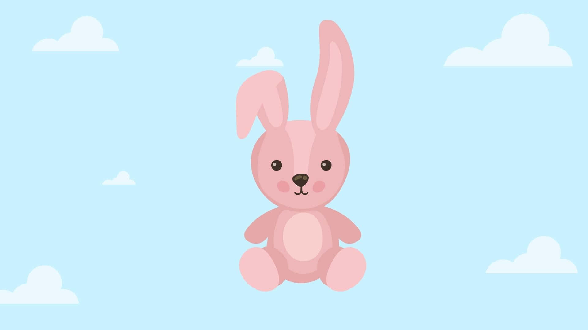 A bright and friendly Pink Bunny Wallpaper