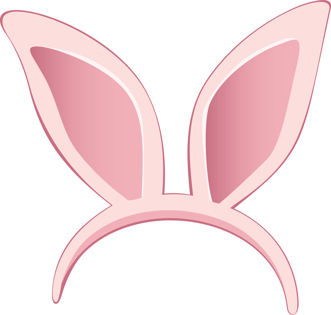 Pink Bunny Ears Headband PNG