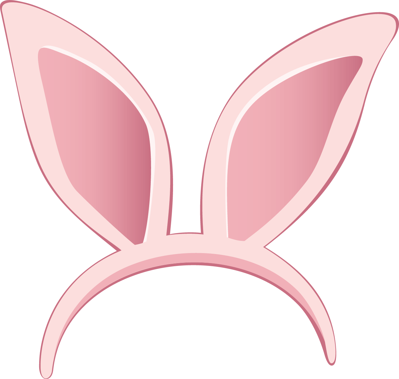 Pink Bunny Ears Headband PNG