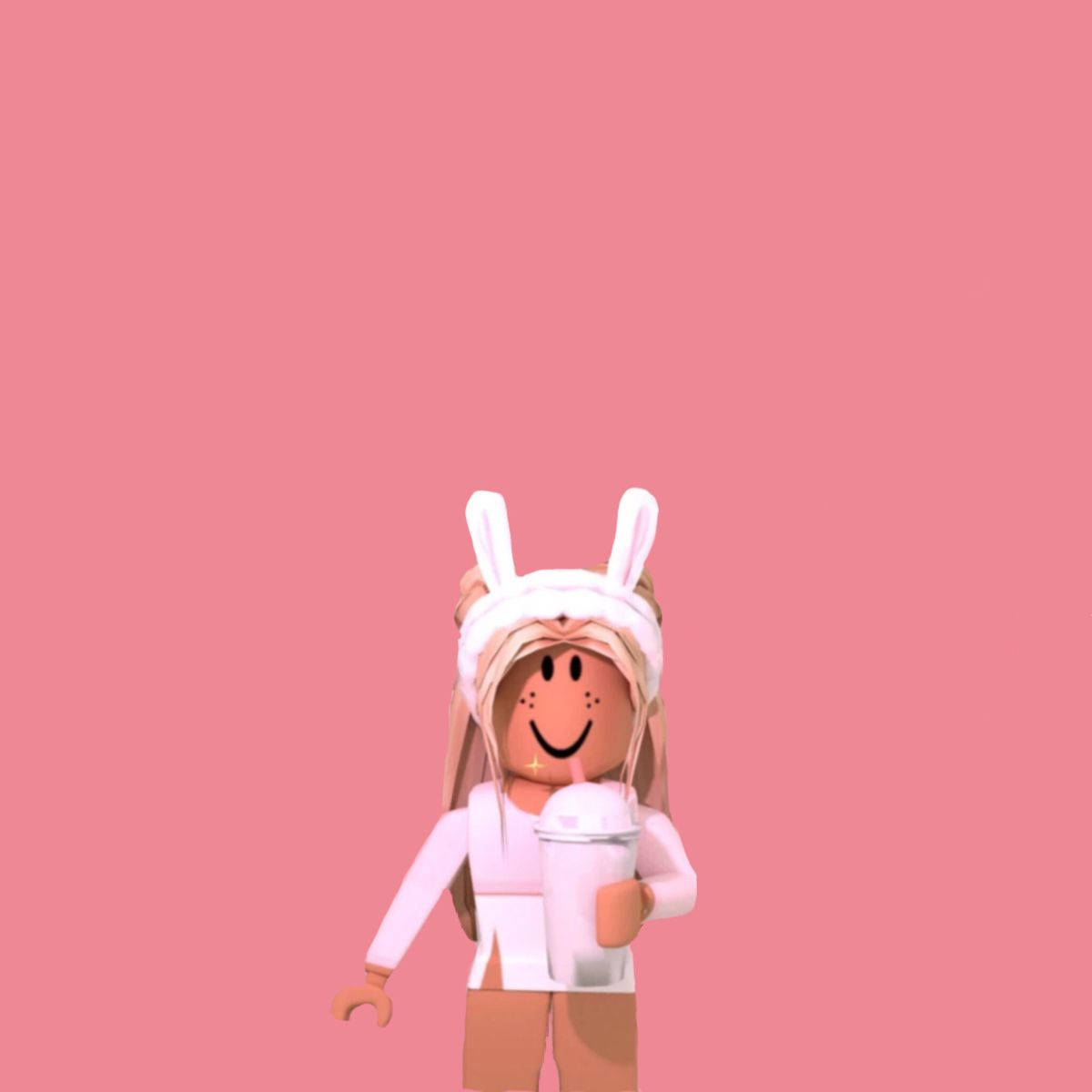 Pink Bunny Girl Roblox Character Wallpaper