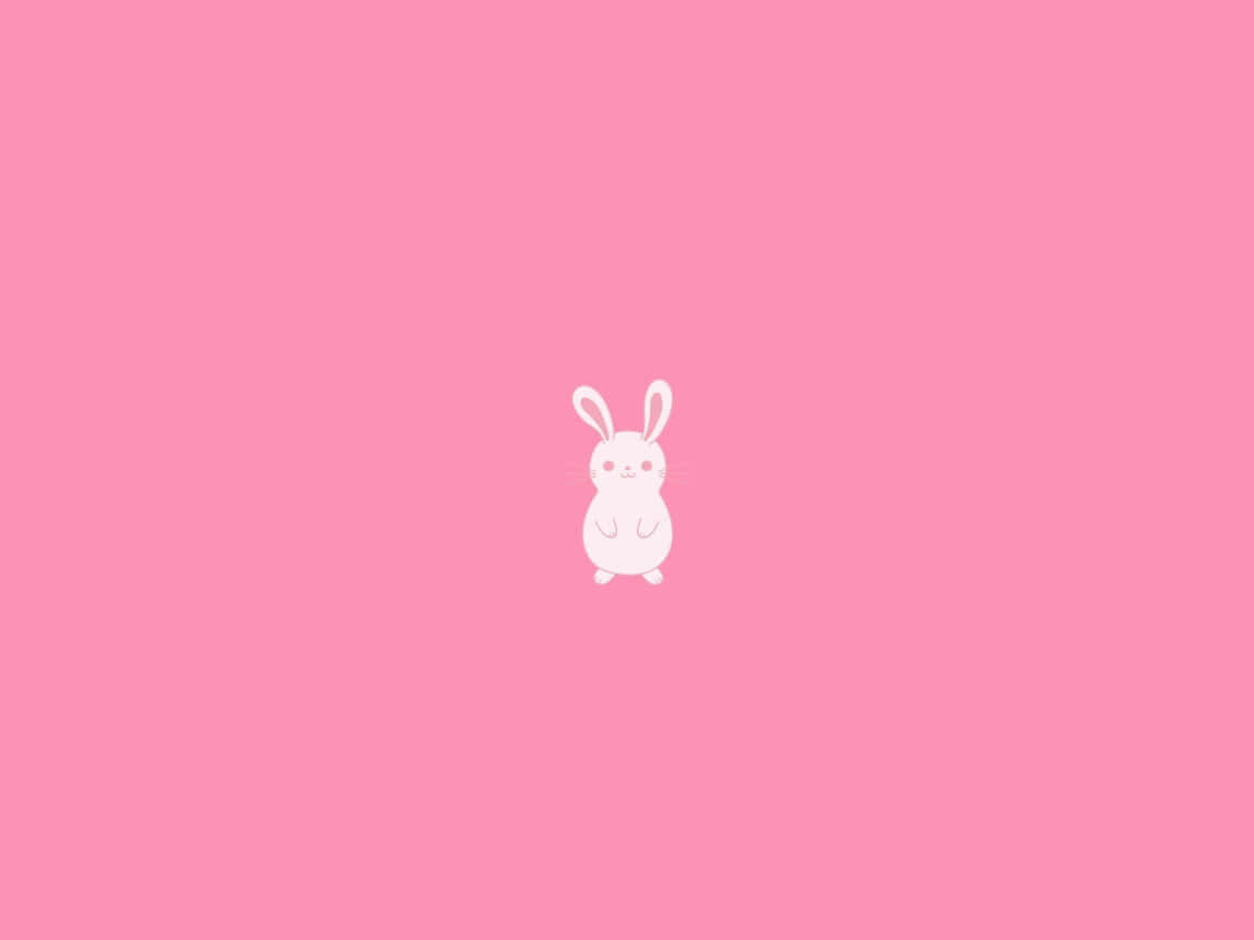 Pink Bunny Minimalist Aesthetic.jpg Wallpaper