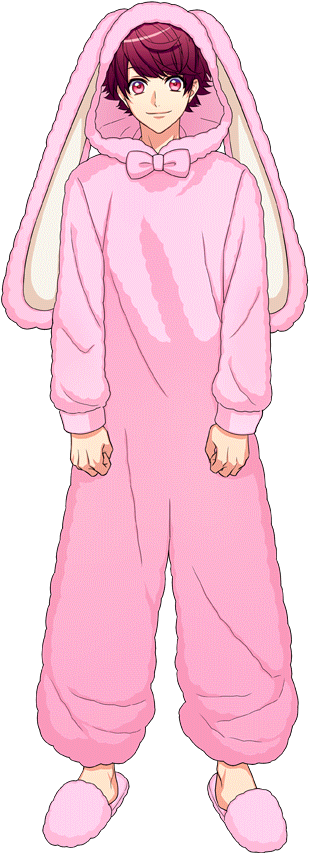 Pink Bunny Onesie Anime Character PNG