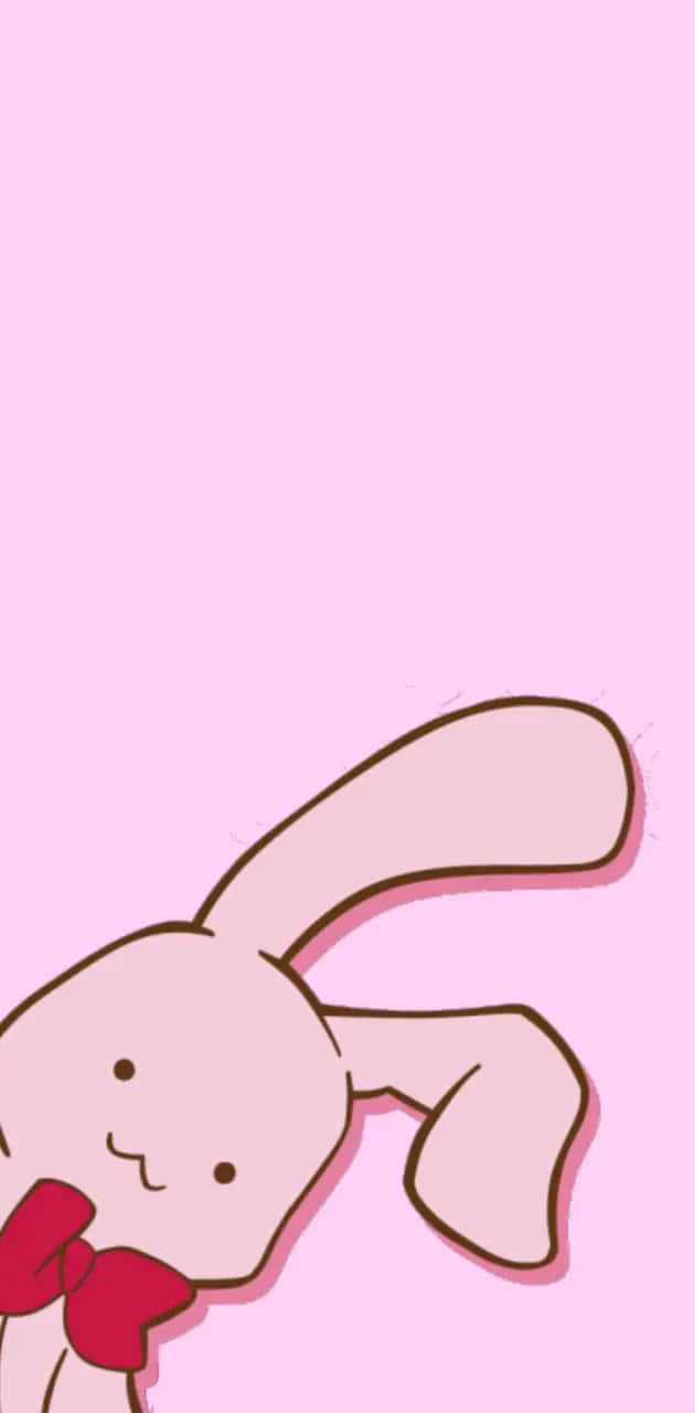 Pink Bunny Stuffed Animal Illustration Wallpaper