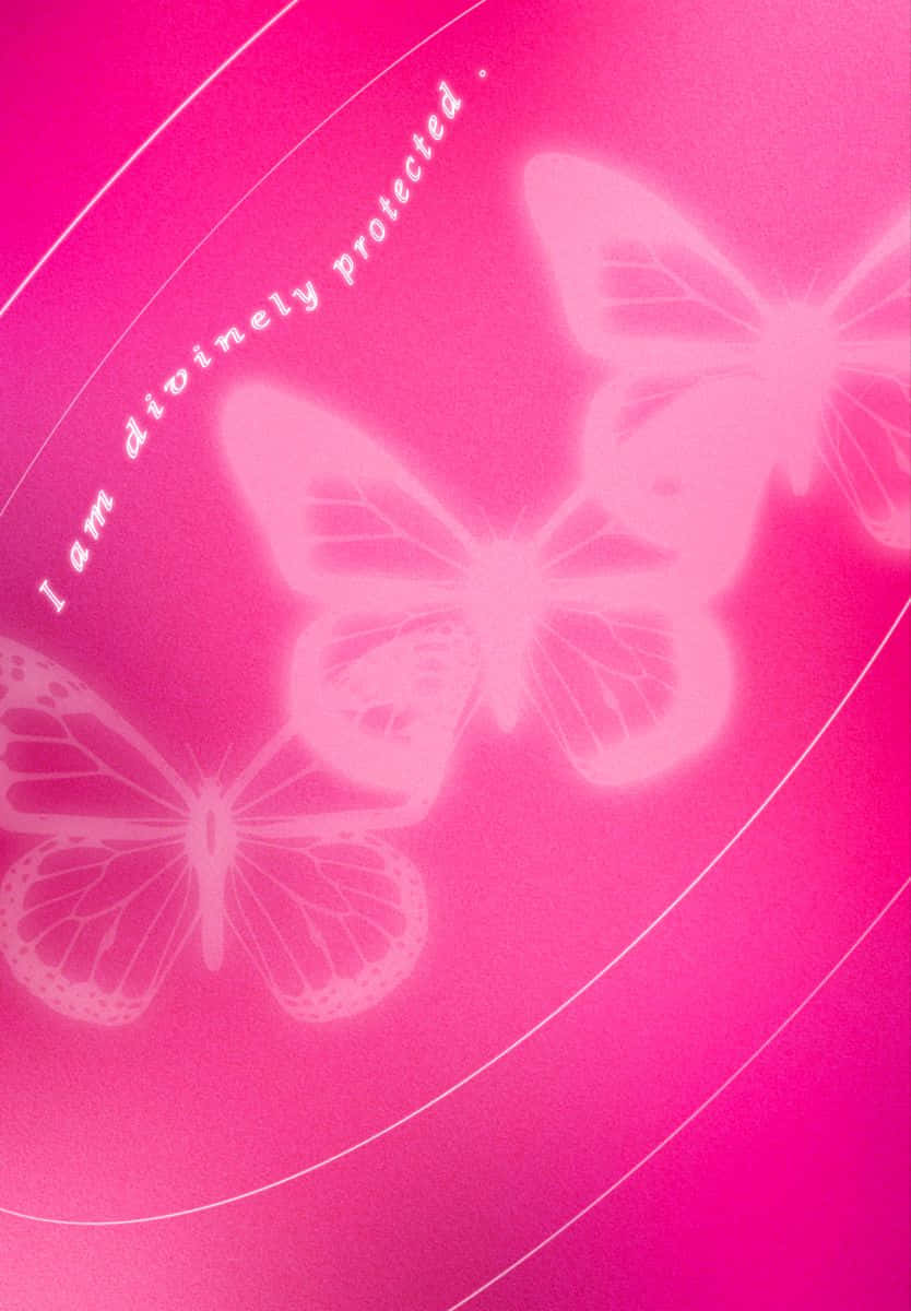 Pink Butterfly Aura Protection Wallpaper