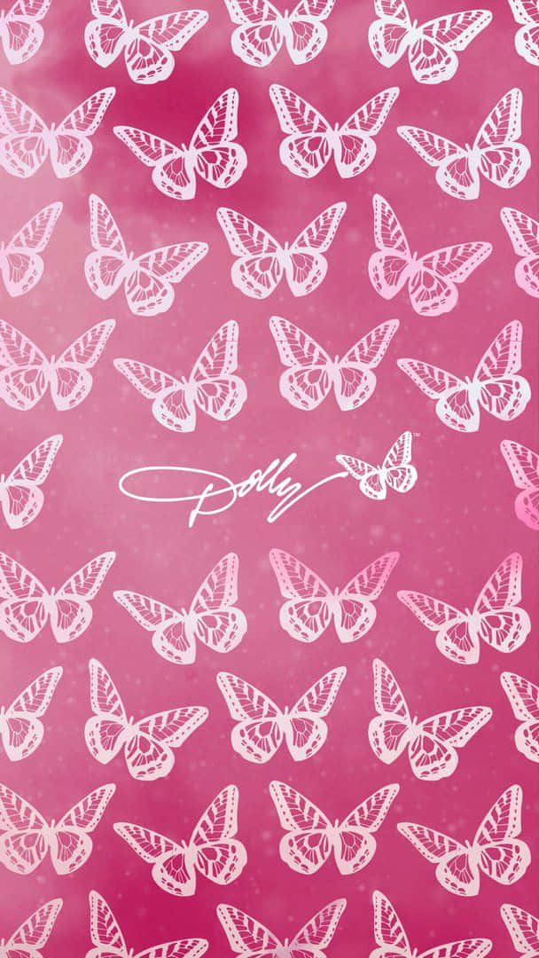 Pink Butterfly Dolly Parton Aesthetic Wallpaper Wallpaper