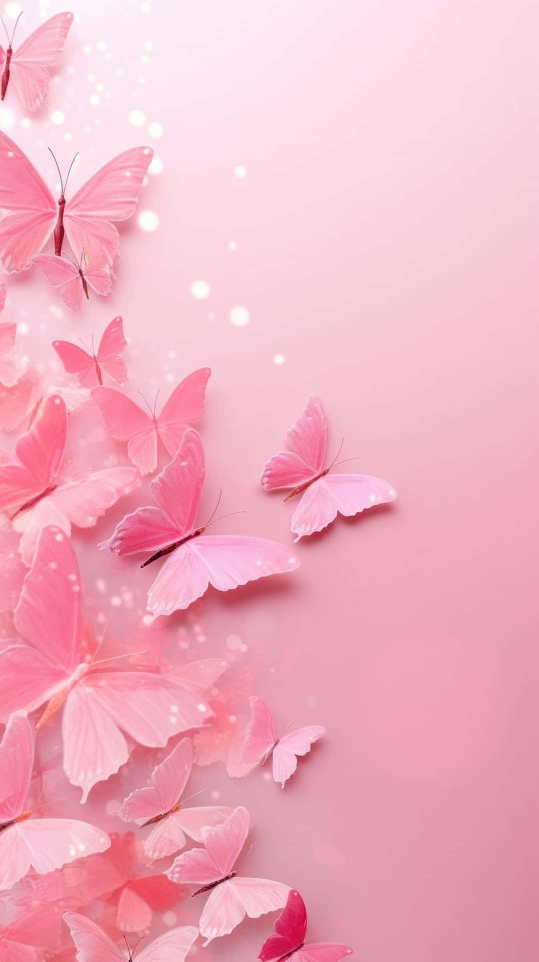 Pink Butterfly Glitter Background Wallpaper