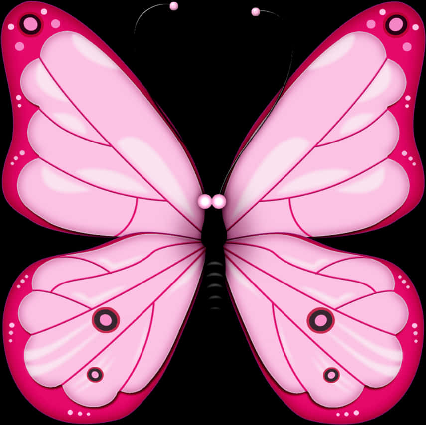Pink Butterfly Illustration PNG