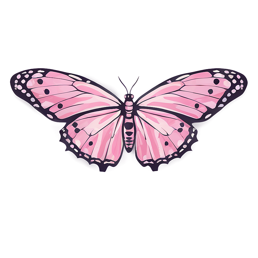 Pink Butterfly Outline Png Sjp PNG