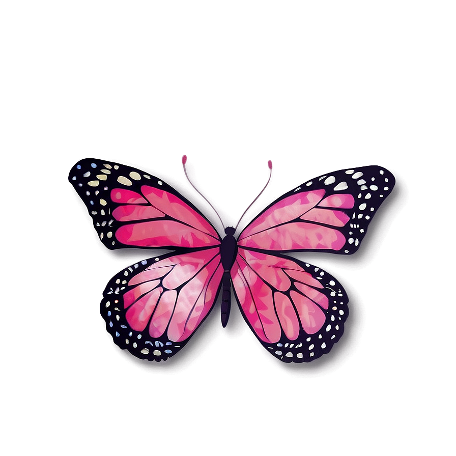 Pink Butterfly Pattern Background Png Mkm10 PNG