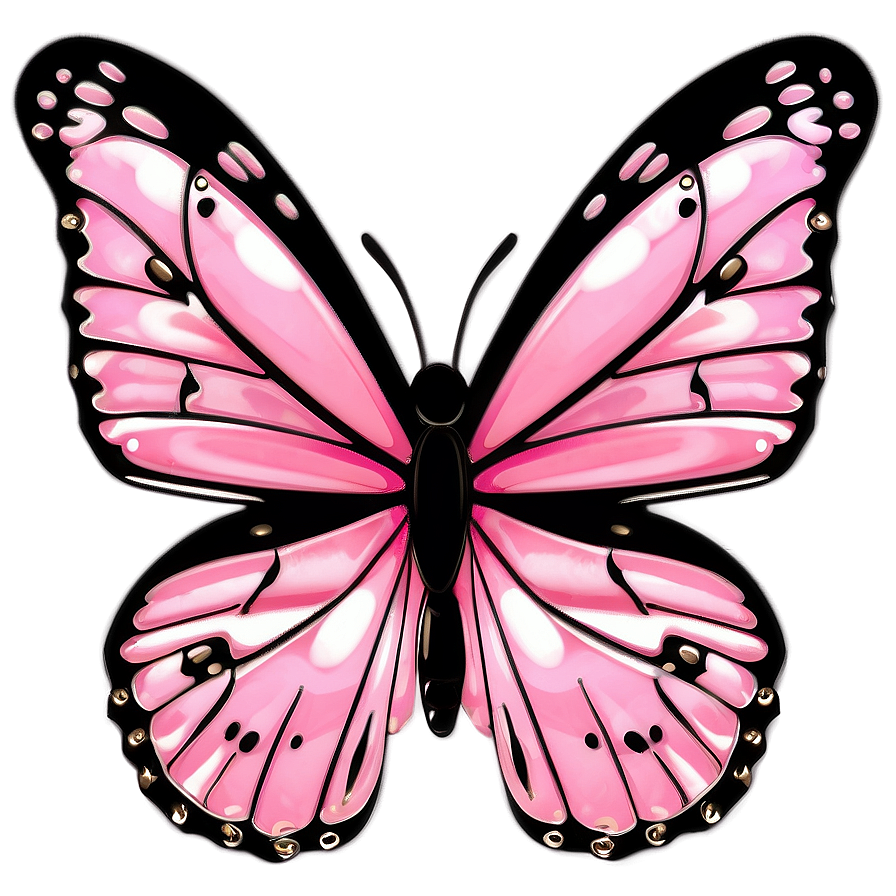 Download Pink Butterfly With Black Outline Png 72 | Wallpapers.com