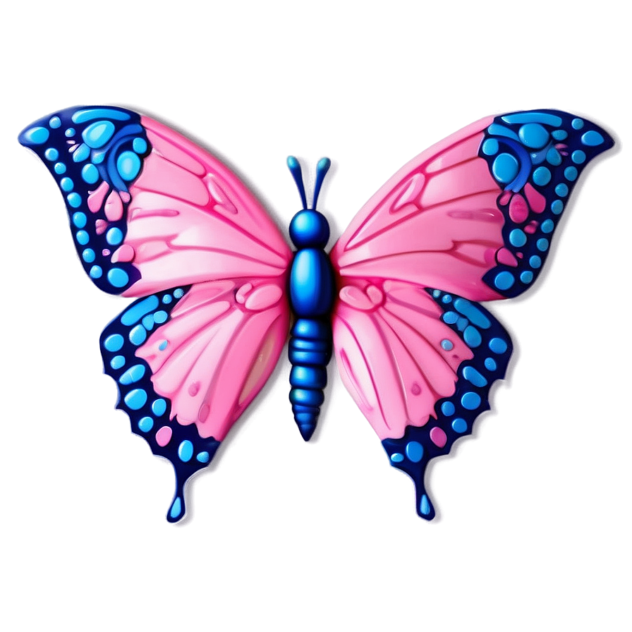 Pink Butterfly With Blue Accents Png Hoh PNG