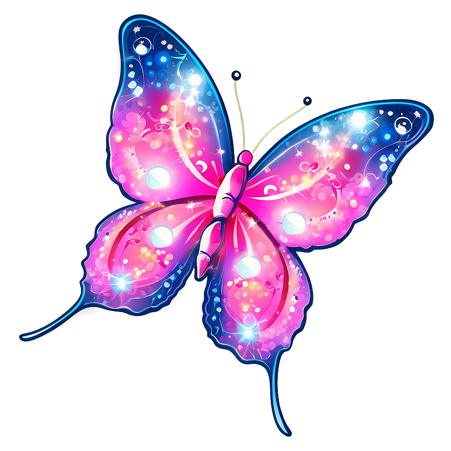 Download Pink Butterfly With Sparkles Png 94 | Wallpapers.com