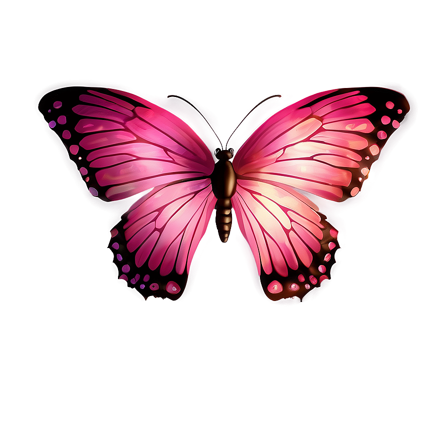 Download Pink Butterfly With Transparent Wings Png Sml68 | Wallpapers.com