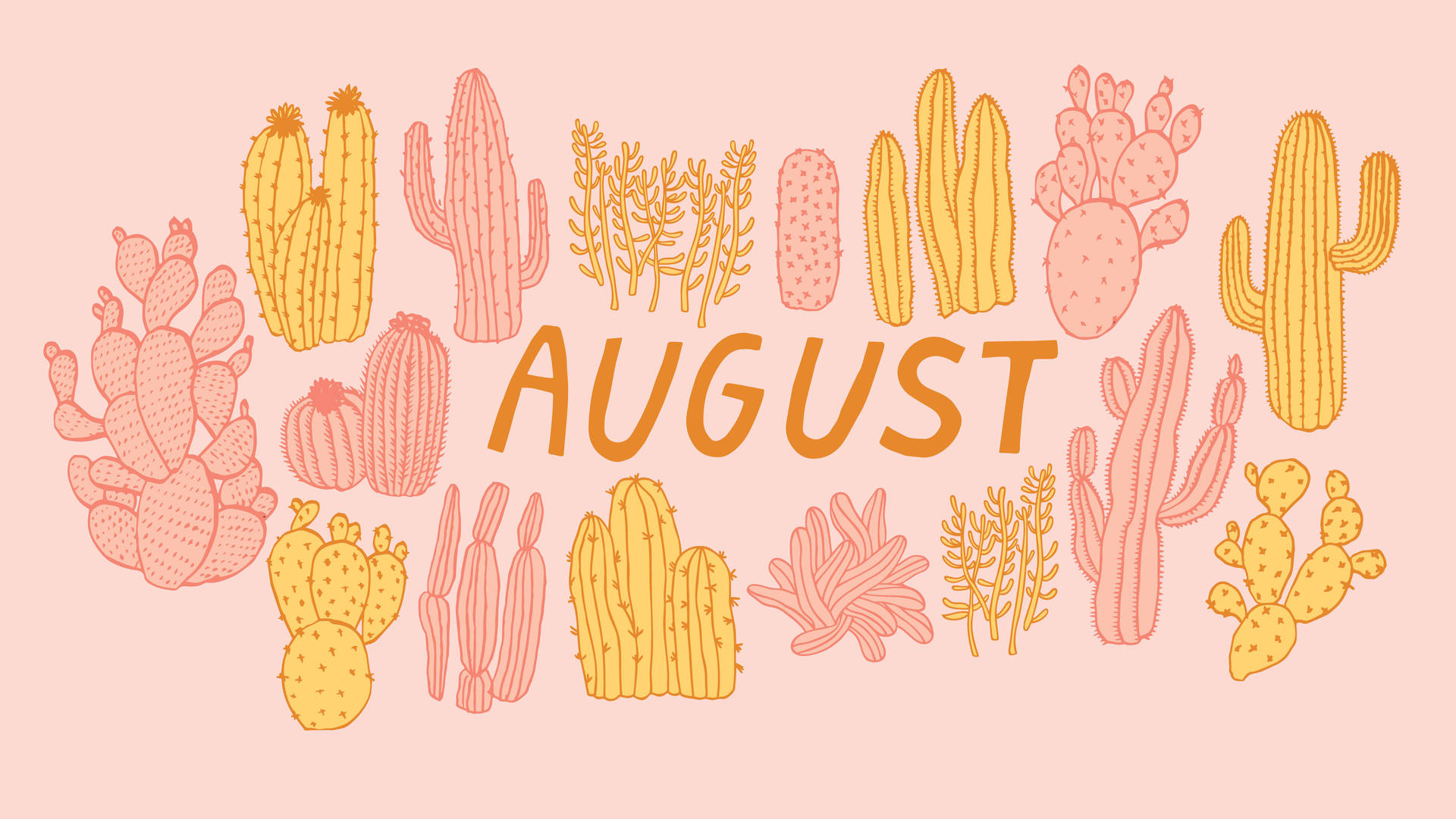 Celebrate August with the Colorful Cactus Wallpaper
