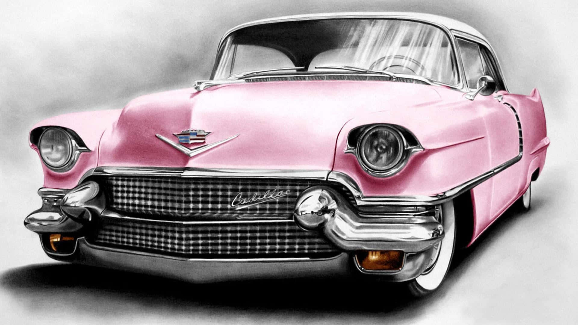 Vintage Pink Cadillac Cruiser in All its Glory Wallpaper