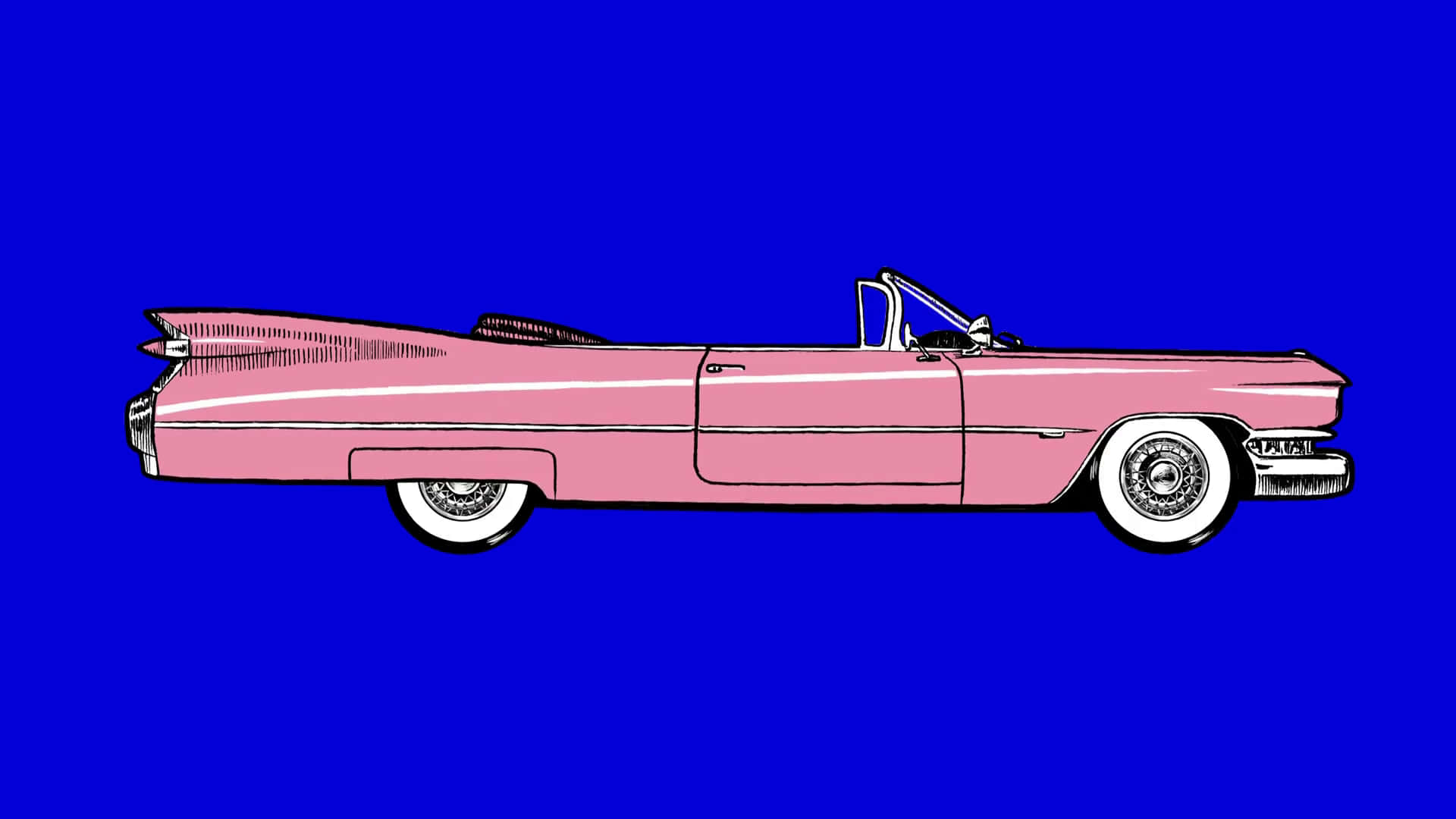 Vintage Pink Cadillac Cruiser Wallpaper
