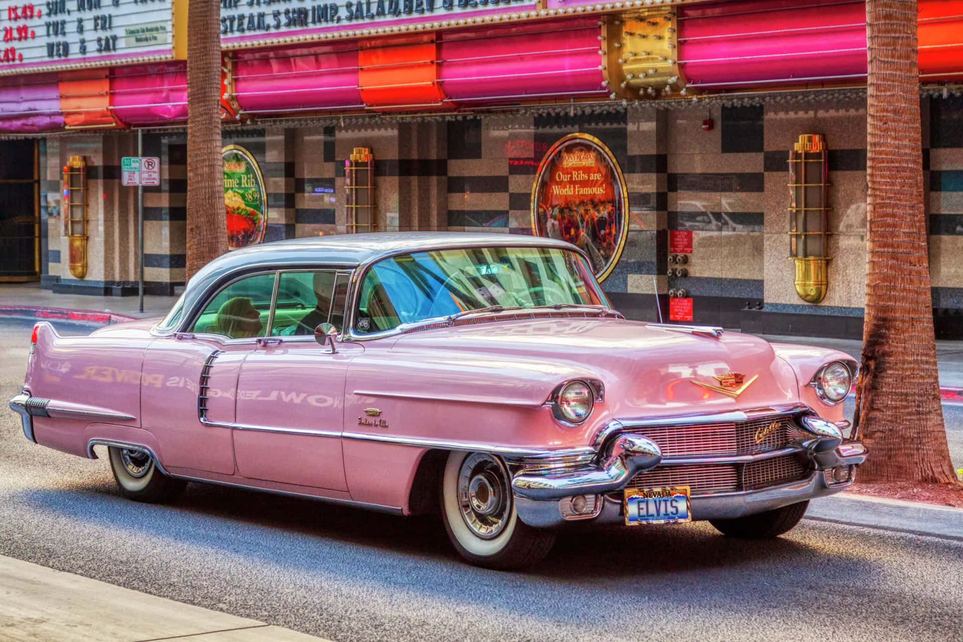 Vintage Pink Cadillac in pristine condition Wallpaper