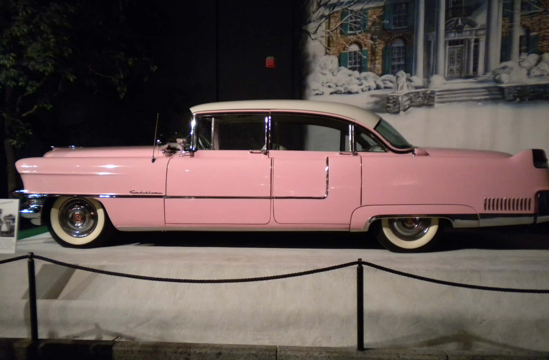 Stunning Pink Cadillac on the Road Wallpaper