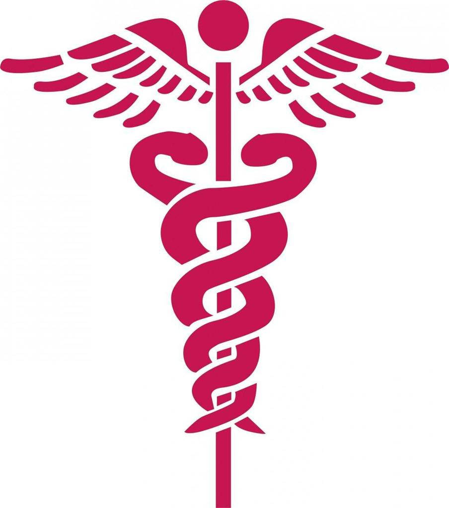 Pink Caduceus Medical Symbol
