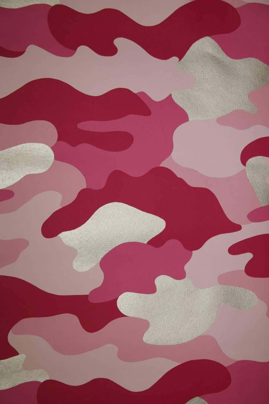 Silver And Pink Camo Wallpaper