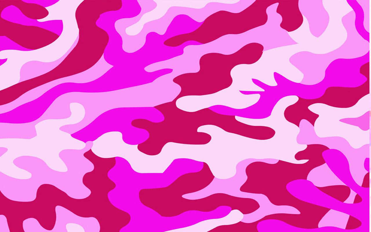 Blande sig ind i naturen med pink kamuflage Wallpaper