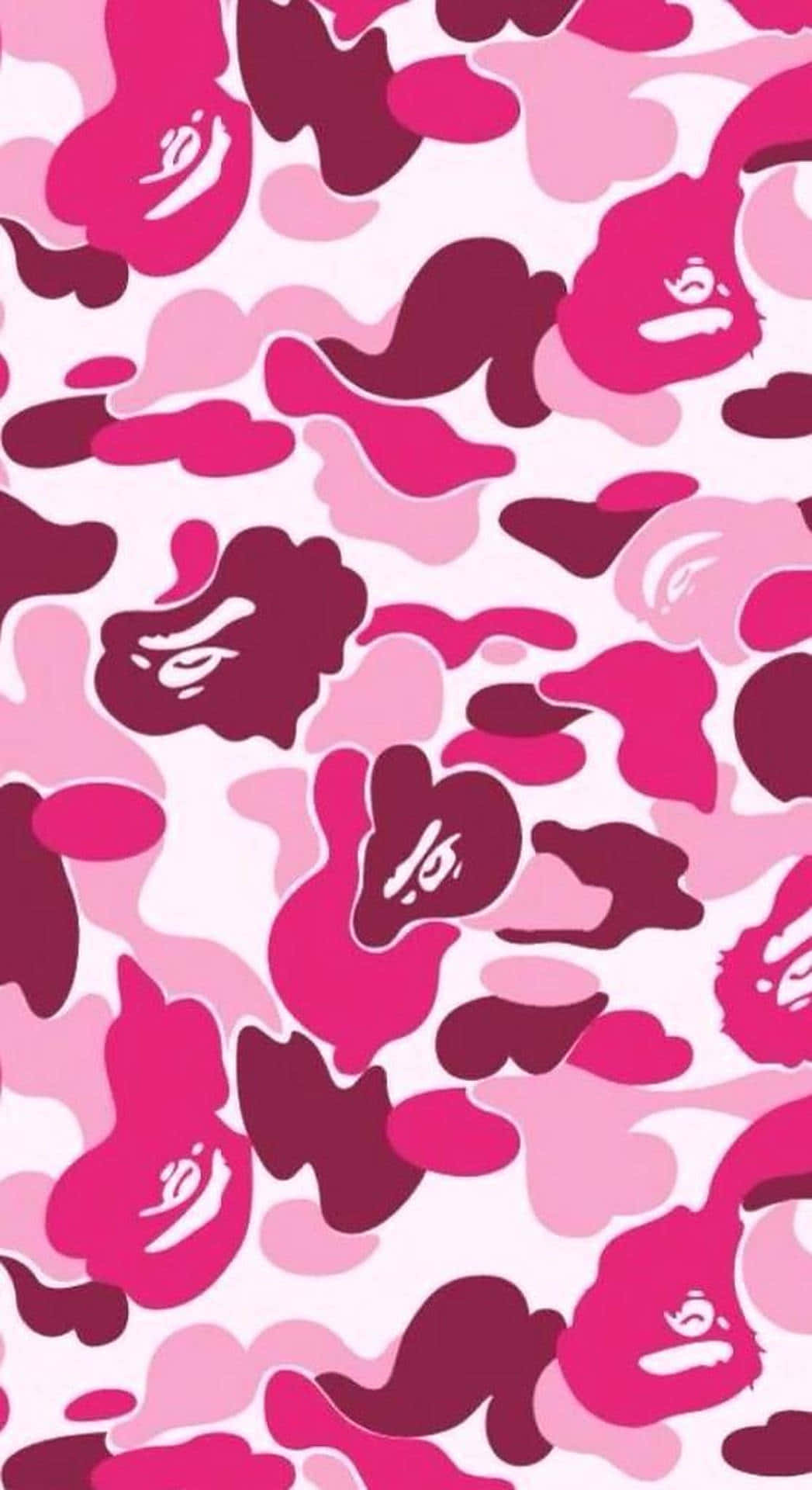 Pink Camo Pattern With Designs Wallpaper