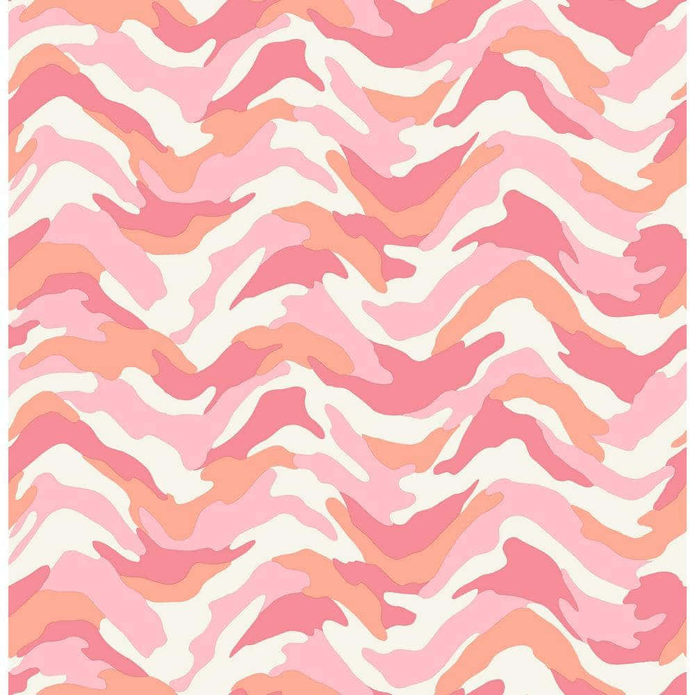 Rosaoch Vit Kamouflage-mönster Wallpaper