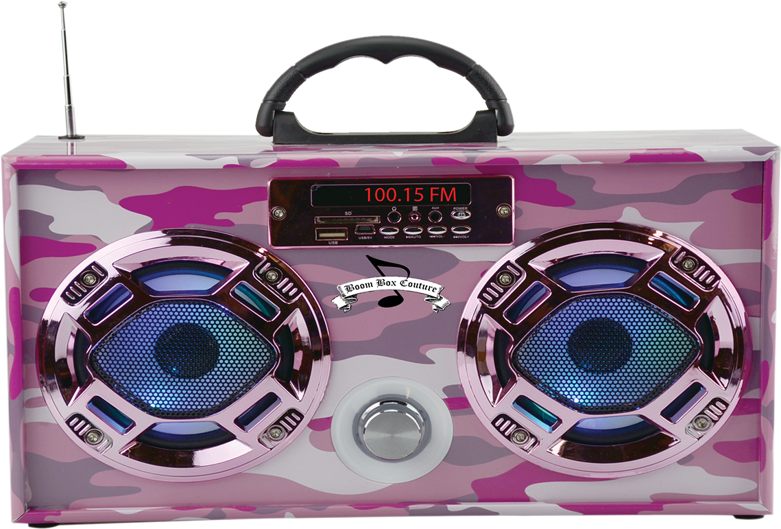 Pink Camouflage Boombox PNG