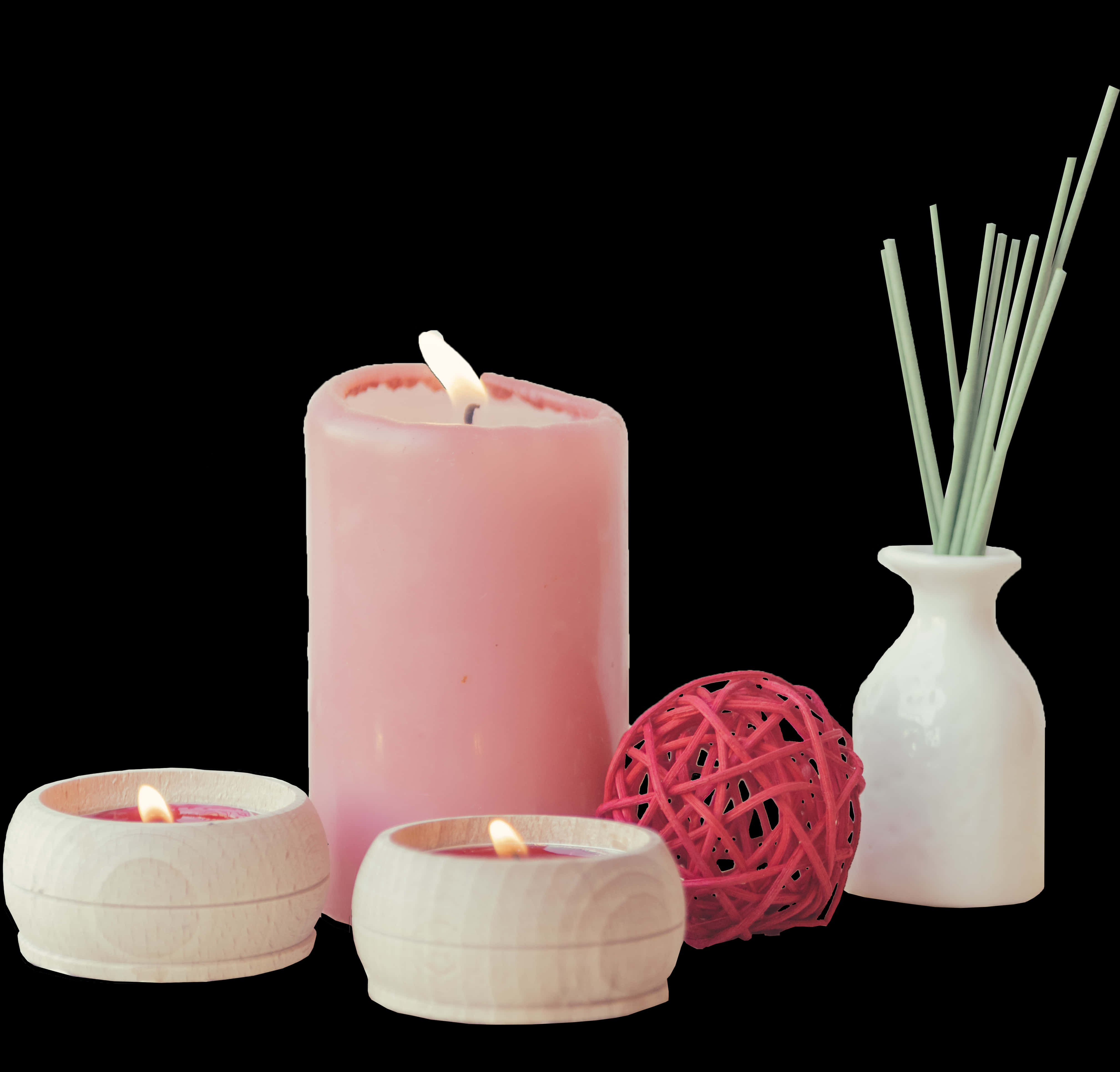 Pink Candlesand Home Decor PNG