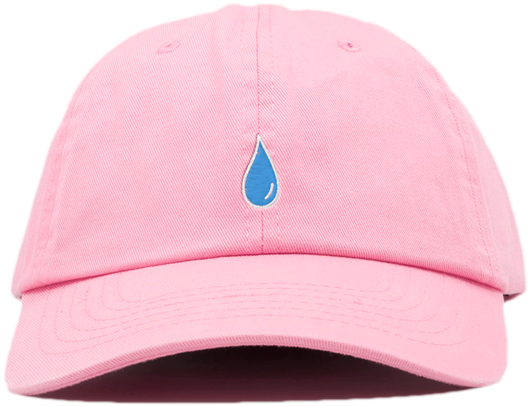 Pink Cap Blue Teardrop Embroidery PNG
