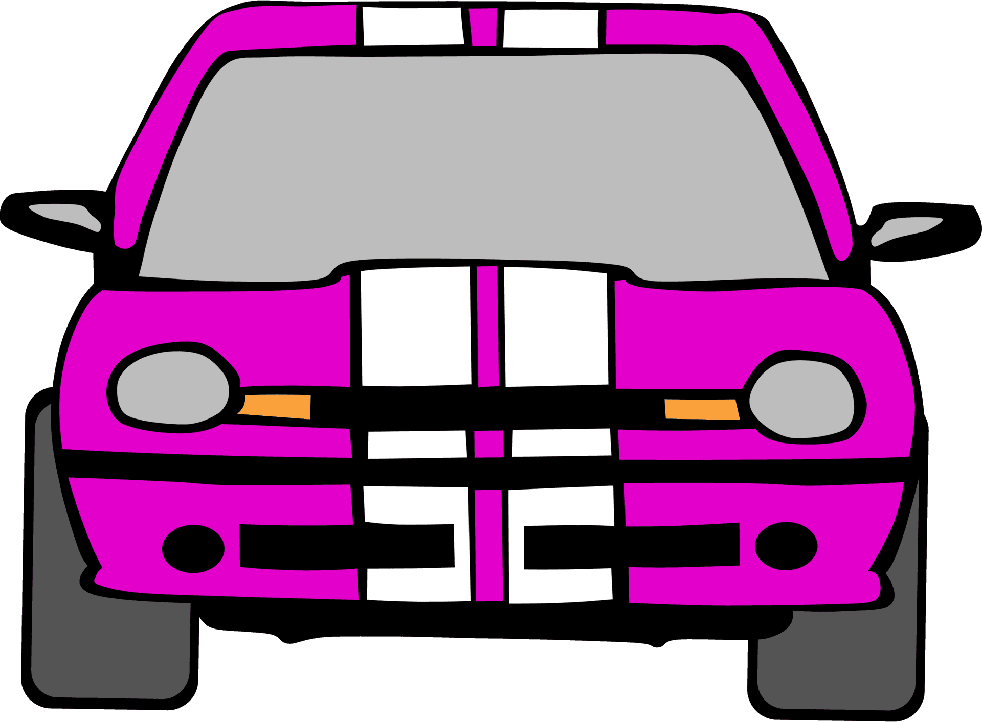 Pink Car Front Vector Illustration PNG