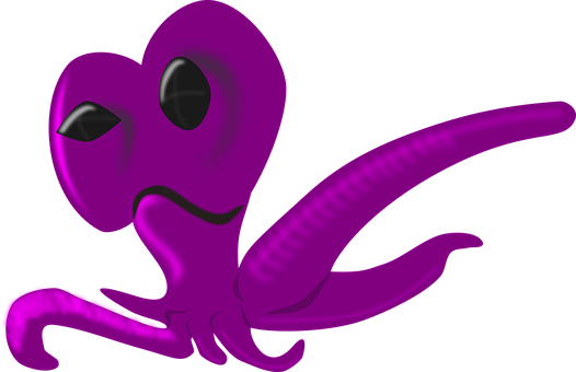 Pink Cartoon Alien Illustration PNG