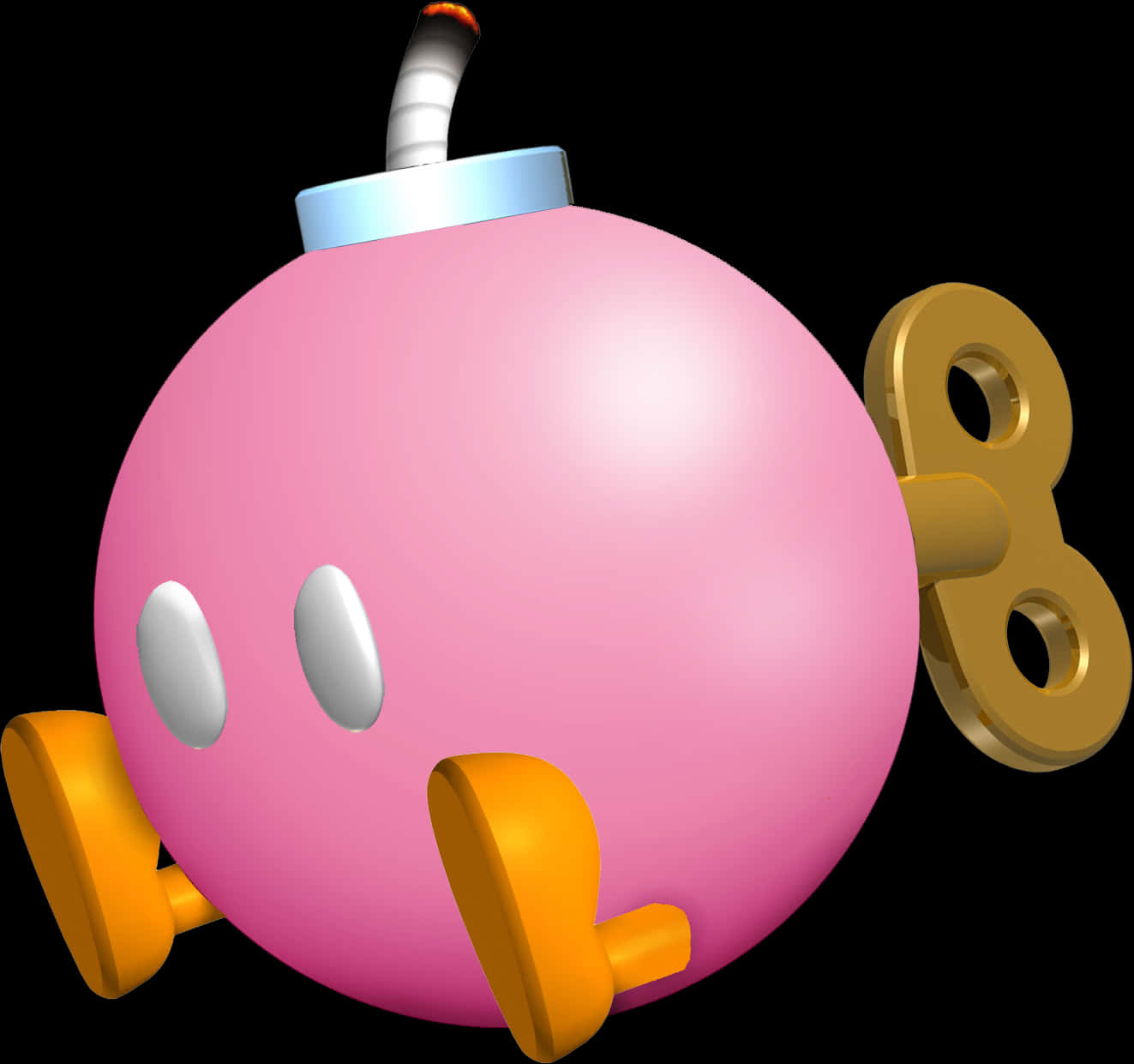 Pink Cartoon Bombwith Wind Up Key PNG