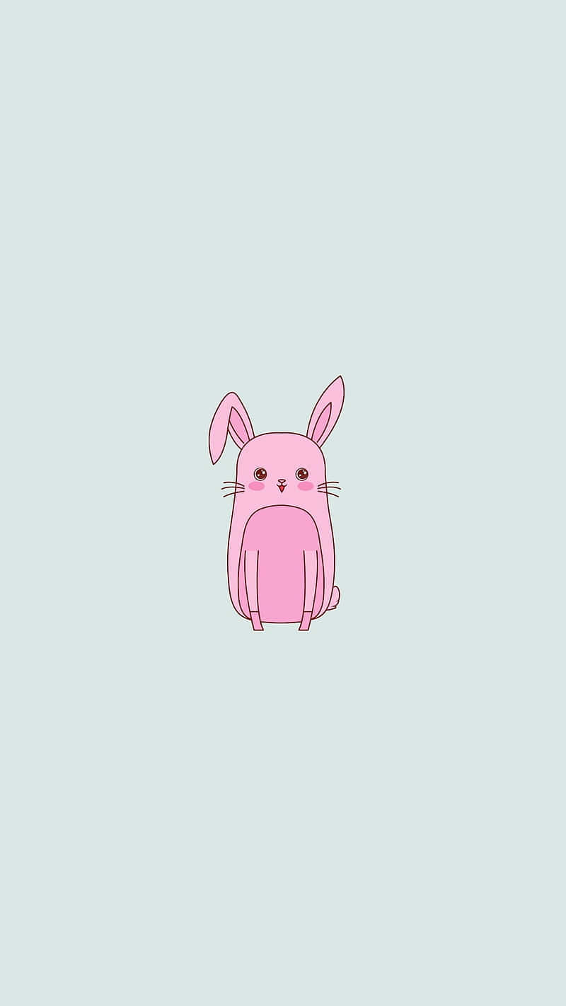 Pink Cartoon Bunny Aesthetic Wallpaper