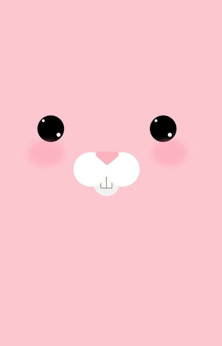 Cute Pink Cartoon Bunny Wallpaper