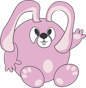 Pink Cartoon Bunny Vector PNG
