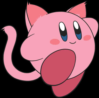 Pink_ Cartoon_ Character_with_ Cat_ Ears PNG